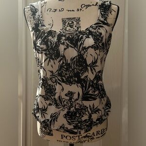 Black and White Floral Top